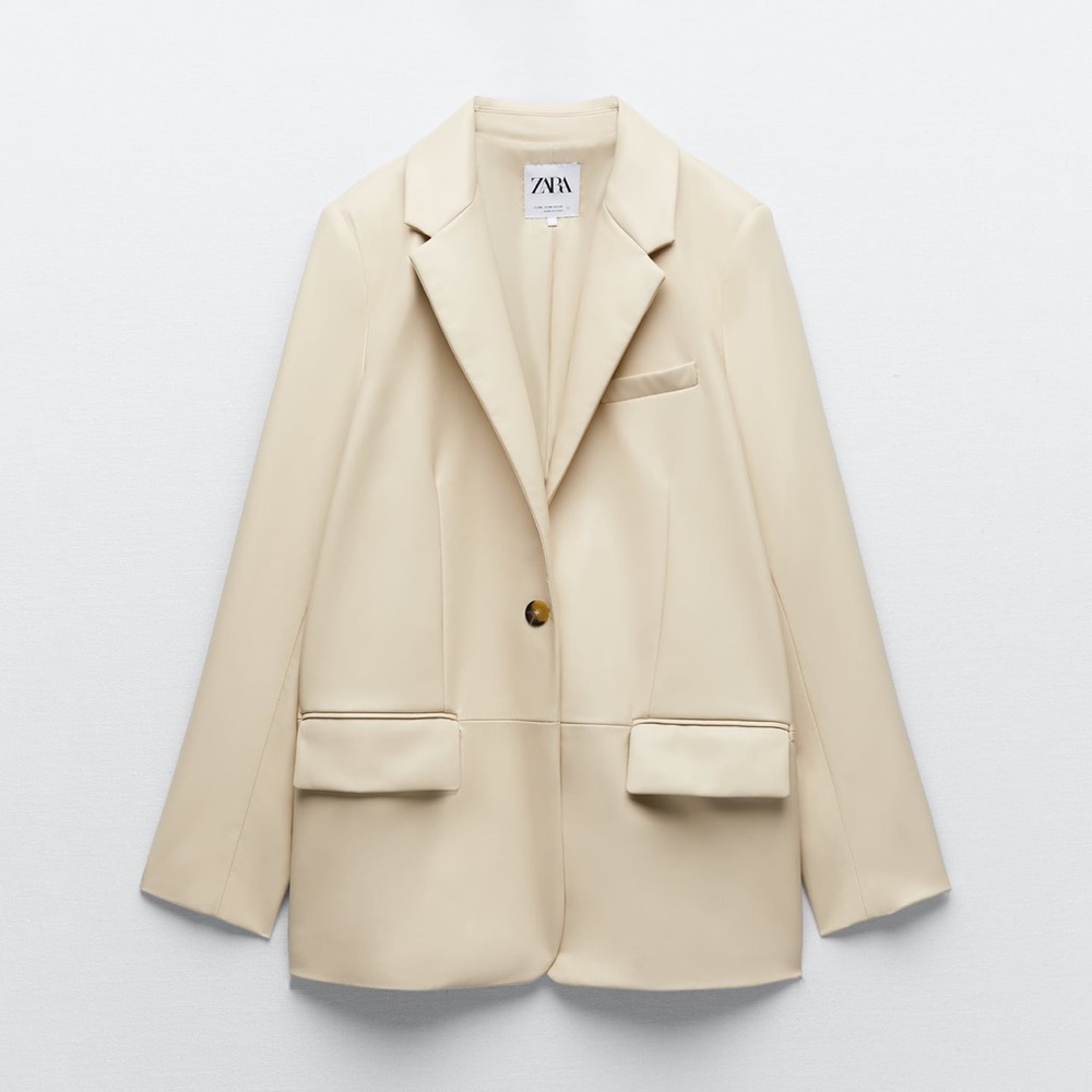 Zara faux leather oversized blazer